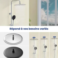 Sofetiy Max Tête de douche Inox Rond 30cm Kit de douche