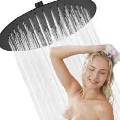 Pommeau De Douche, Flexible Et Barre De Douche|Sofetiy Max Tête de douche Inox Rond 30cm Kit de douche