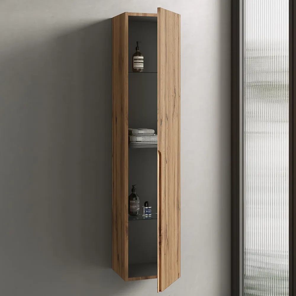 Colonne De Salle De Bains|Aqa Design Unité murale VENERE Chêne en Mdf