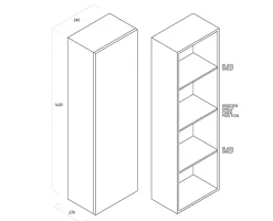 Colonne De Salle De Bains|Aqa Design Unité murale VENERE Chêne en Mdf