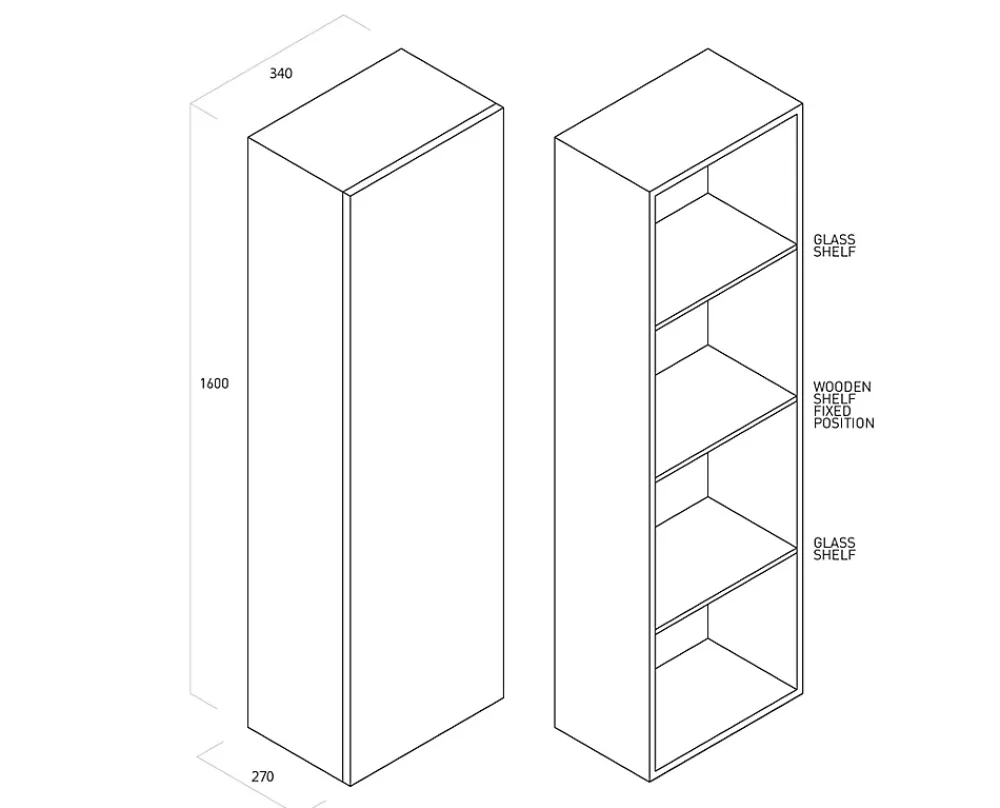 Colonne De Salle De Bains|Aqa Design Unité murale VENERE Chêne en Mdf