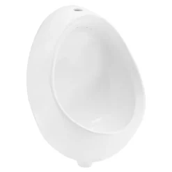 ECD Germany Urinoir avec Entrée d'Eau par le Haut, Drainage à l'Arrière, 35x42x30 cm, Céramique Blanc, Moderne, Rond