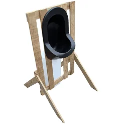 Ti'Pi Urinoir d'extérieur en palette - Epuré - Noir - Design bohème - Réservoir 25 litres