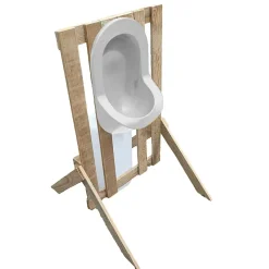 Urinoir|Ti'Pi Urinoir d'extérieur en palette - Epuré - Blanc - Design bohème - Réservoir 25 litres