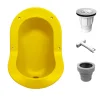 Urinoir|Ti'Pi Urinoir sans eau encastrable avec kit valve parachute et manchon droit - Polyéthylène - Jaune