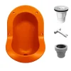 Ti'Pi Urinoir sans eau encastrable avec kit valve parachute et manchon droit - Polyéthylène - Orange