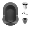 Ti'Pi Urinoir sans eau encastrable avec kit valve parachute et manchon droit - Polyéthylène - Gris foncé
