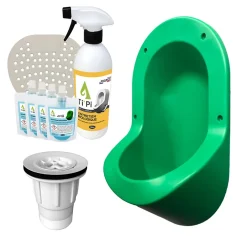 Ti'Pi Urinoir sans eau encastrable vert + kit valve parachute + pack entretien