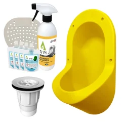 Ti'Pi Urinoir sans eau encastrable jaune + kit valve parachute + pack entretien