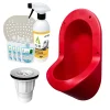 Urinoir|Ti'Pi Urinoir sans eau encastrable rouge + kit valve parachute + pack entretien