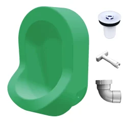 Urinoir|Ti'Pi Urinoir sans eau mural avec kit valve et manchon droit - Polyéthylène - Vert