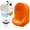 Urinoir|Ti'Pi Urinoir sans eau mural orange + kit valve bec de canard + pack entretien