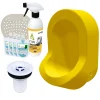 Urinoir|Ti'Pi Urinoir sans eau mural jaune + kit valve bec de canard + pack entretien