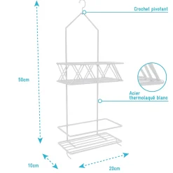 Etagère Salle De Bains|Galedo Valet Blanc suspendu 50x20x10 - ELI