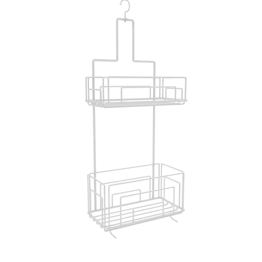 Etagère Salle De Bains|Aurlane Valet Etagères de douche Blanc 2 Paniers - 20x10x50 cm - MAE
