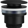 Imex Products Valve de vidange clickclack en laiton noir mat compatible lavabos et bidets montage rapide