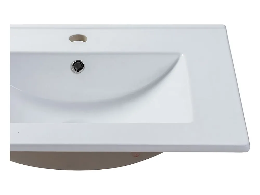 Vasque À Encastrer|Vente-unique Vasque à encastrer blanche rectangle en céramique - 61 x 46,5 cm - MOTIAC