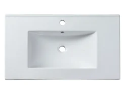 Vasque À Encastrer|Vente-unique Vasque à encastrer blanche rectangle en céramique - 101 x 46,5 cm - MOTIAC