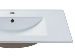 Vasque À Encastrer|Vente-unique Vasque à encastrer blanche rectangle en céramique - 101 x 46,5 cm - MOTIAC