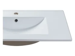 Vasque À Encastrer|Vente-unique Vasque à encastrer blanche rectangle en céramique - 81 x 46,5 cm - MOTIAC