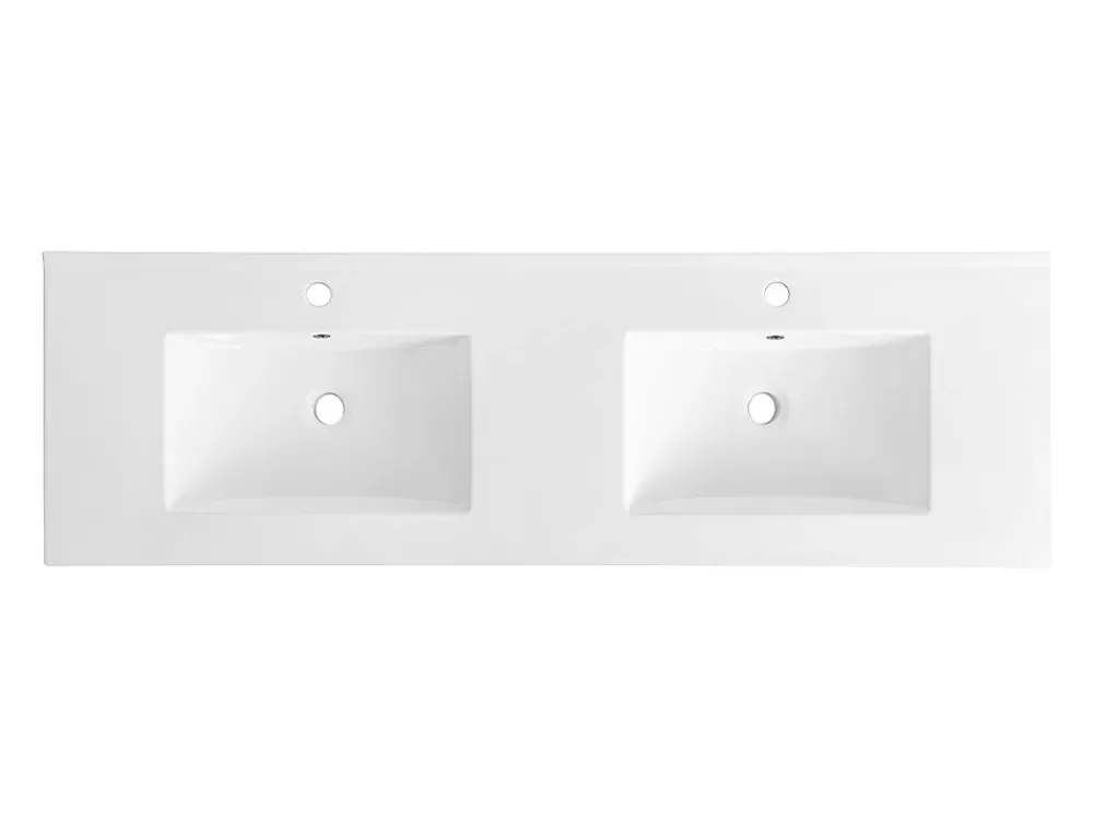 Vasque À Encastrer|Vente-unique Vasque à encastrer blanche rectangle en céramique - 151 x 46,5 cm - MOTIAC