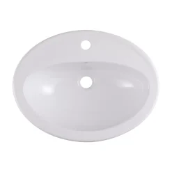 GoodHome Vasque à encastrer céramique Turso Blanc NF