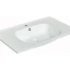 Vasque À Encastrer|Vente-unique Vasque à encastrer en résine effet pierre - Blanc - L80 x l46 cm - OKIWA