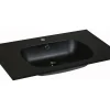Vente-unique Vasque à encastrer en résine effet pierre - Noir - L80 x l46 cm - OKIWA