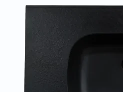 Vente-unique Vasque à encastrer en résine effet pierre - Noir - L80 x l46 cm - OKIWA