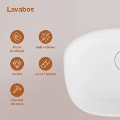 Vasque À Encastrer|Lavaberg Vasque à encastrer ovale - Blanc Brillant - Minéral composite - L50 x l37 x H12 -3 cm - RUNA