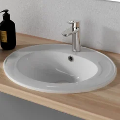 Vasque À Encastrer|Planète Bain Vasque à encastrer ovale 55x45 cm en céramique - Nostra