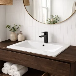 Vasque À Encastrer|Otitec Vasque à encastrer rectangulaire - 60 x 39 cm - Blanc brillant - AUREA