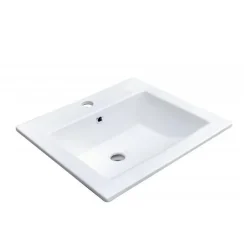Vasque À Encastrer|Mob-In Vasque à encastrer rectangle en céramique blanche 50x43cm