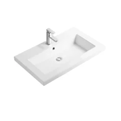 Otitec Vasque à encastrer rectangulaire - 60 x 46 cm - Blanc brillant - LIVO