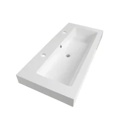 Vasque À Encastrer|Otitec Vasque à encastrer rectangulaire - 100 x 46 cm - Blanc brillant - LIVO