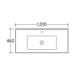 Vasque À Encastrer|Otitec Vasque à encastrer rectangulaire - 100 x 46 cm - Blanc brillant - LIVO