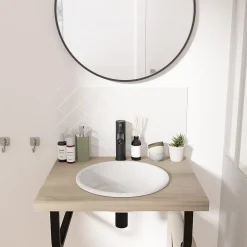 Vasque À Encastrer|Homesight Vasque à encastrer ronde céramique blanc Oasis