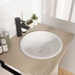 Vasque À Encastrer|Homesight Vasque à encastrer ronde céramique blanc Oasis