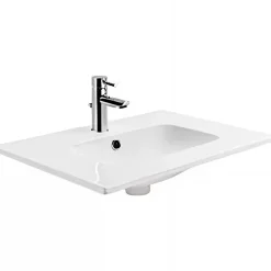 Sanindusa Vasque à encastrer sur plan de toilette ou à poser sur meuble 101x46 hauteur 15cm (mitigeur et vidage non inclus)