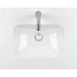 Sanindusa Vasque à encastrer sur plan de toilette ou à poser sur meuble 101x46 hauteur 15cm (mitigeur et vidage non inclus)