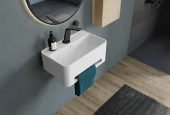 Lavabo|Bernstein Vasque / Lavabo mural rectangulaire Fonte minérale 50x31x20cm Blanc mat, sans bonde ni cache - NT8558