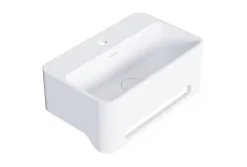 Lavabo|Bernstein Vasque / Lavabo mural rectangulaire Fonte minérale 50x31x20cm Blanc mat, sans bonde ni cache - NT8558