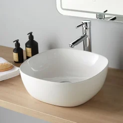Planète Bain Vasque à poser 40.5 cm- blanc brillant en céramique - Vienne