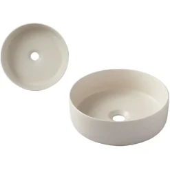 Planète Bain Vasque à poser Andria 37cm - Beige mat - Rebords fins