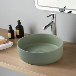 Planète Bain Vasque à poser Andria 37cm - Vert mat - Rebords fins