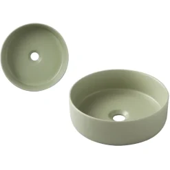 Planète Bain Vasque à poser Andria 37cm - Vert mat - Rebords fins