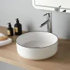 Vasque À Poser|Planète Bain Vasque à poser avec liseré noir - 36cm- Adina