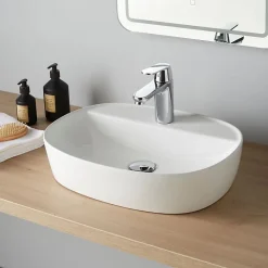 Vasque À Poser|Planète Bain Vasque à poser blanche 50x38 cm en céramique - Toscane