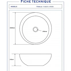 Planète Bain Vasque à poser bol design blanche