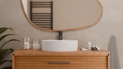 Vasque À Poser|Sanitaire Vasque à poser cannelée BEYOND 40cm Blanc Mat